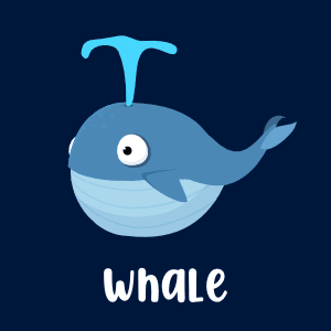  2D whale game asset
