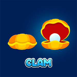 Animated clam 2D game asset