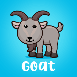 Animated cute goat 2D game asset