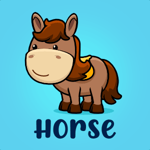 Animated cute horse 2D game asset