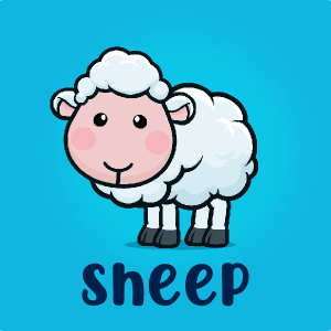 Animated cute sheep 2D game asset
