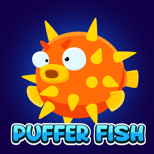 Animated puffer fish game asset