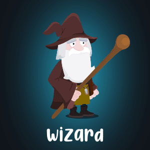 Animated wizard 2d game asset