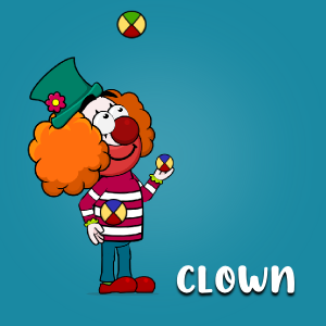 Clown character 2D game asset