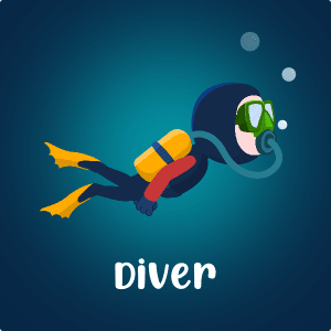 Diver character 2D game sprite