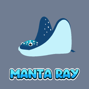 Manta ray 2D game asset