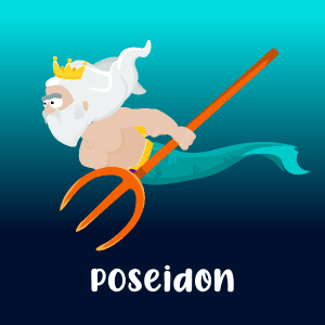 Poseidon character 2D game asset