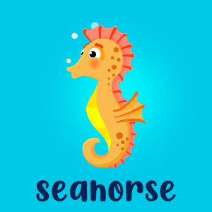 Seahorse 2D game asset