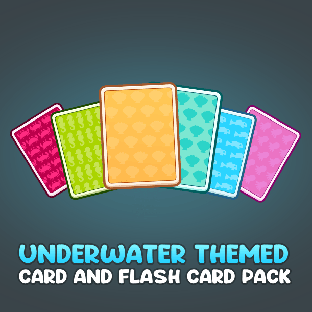 Underwater themed cards and flash card pack