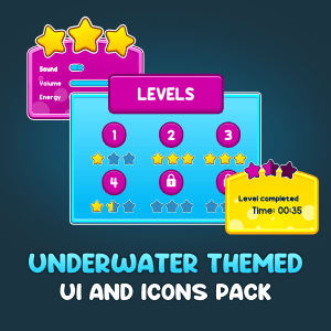 Underwater themed ui and icons pack